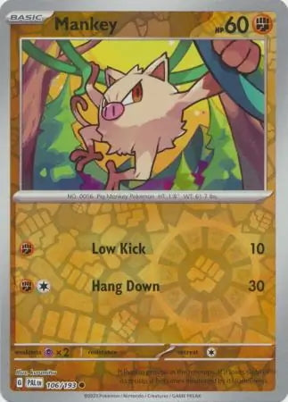 Paldea Evolved Mankey #106/193 reverse holo